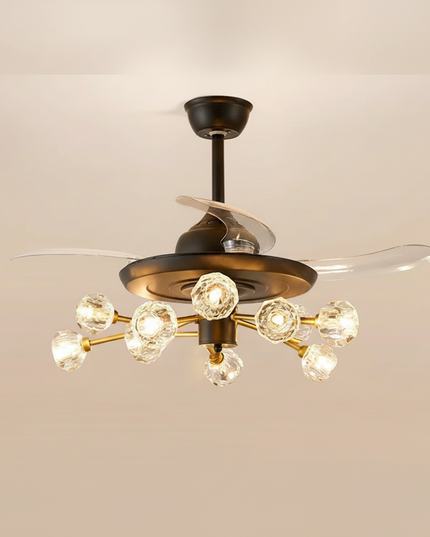 Lustre Ventilateur Sans Pales Moderne Enfants Télécommande - 12 têtes noires / 220 V