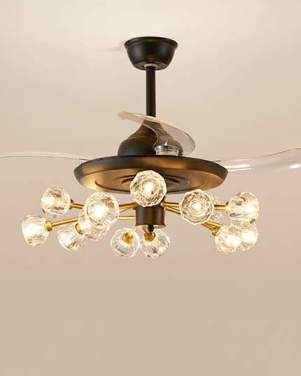 Lustre Ventilateur Sans Pales Moderne Enfants Télécommande - 15 têtes noires / 220 V