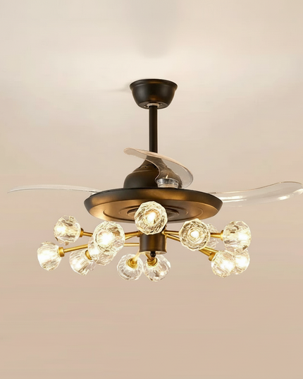 Lustre Ventilateur Sans Pales Moderne Enfants Télécommande - 15 têtes noires / Télécommande