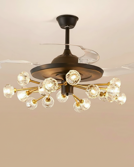 Lustre Ventilateur Sans Pales Moderne Enfants Télécommande - 18 têtes noires / 220 V