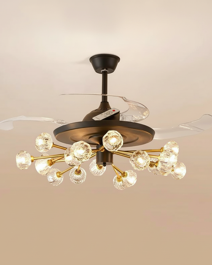 Lustre Ventilateur Sans Pales Moderne Enfants Télécommande - 18 têtes noires / Télécommande