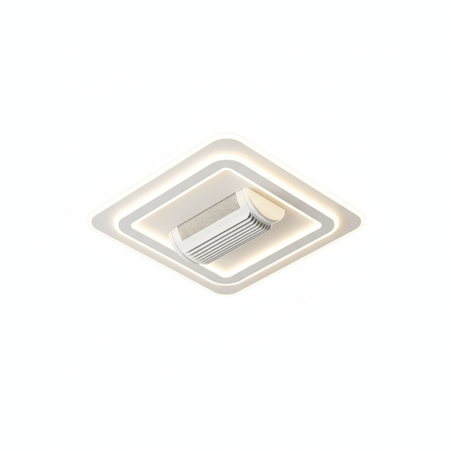 Lustre Ventilateur Sans Pales Noir LED Moderne - Vue 1