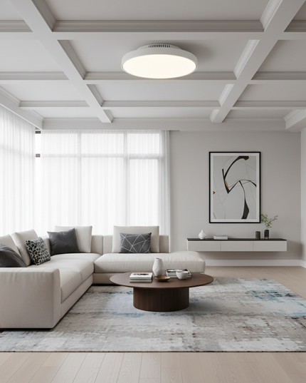 Lustre Ventilateur Sans Pales Noyer 6 Vitesses - Blanc / 110 V