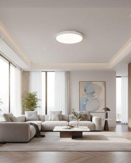 Lustre Ventilateur Sans Pales Noyer 6 Vitesses - Blanc / 220 V