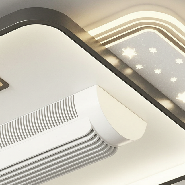 Lustre Ventilateur Silencieux Sans Pales LED Télécommande - Vue 2