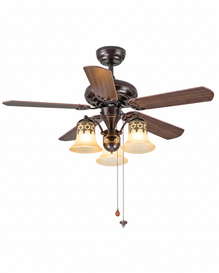 Lustre Ventilateur Vintage Fer Télécommande 42 Pouces - 2 / Cordon de serrage