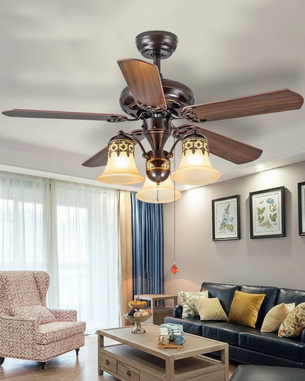 Lustre Ventilateur Vintage Fer Télécommande 42 Pouces - 2 / télécommande