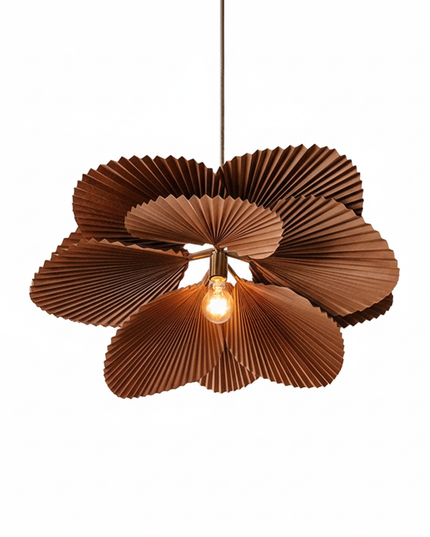 Lustre Ventilateur Wabi Sabi Papier Feuille - D100cm / Lumière chaude