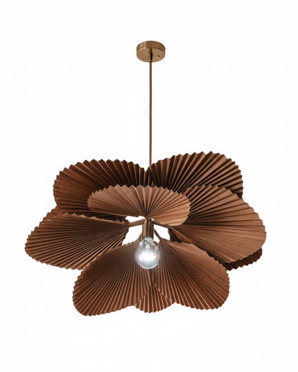Lustre Ventilateur Wabi Sabi Papier Feuille - D60cm / lumière froide