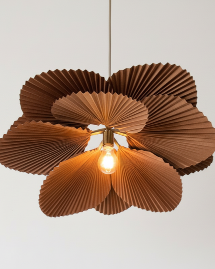 Lustre Ventilateur Wabi Sabi Papier Feuille - Vue 3